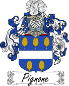 Araldica Italiana Coat of arms used by the Italian family Pignone