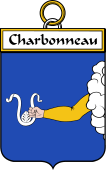 French Coat of Arms Badge for Charbonneau