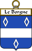 French Coat of Arms Badge for Le Borgne (borgne le)