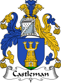 English Coat of Arms for the family Castleman