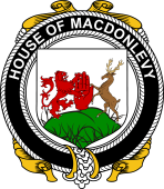 Irish Coat of Arms Badge for the MACDONLEVY family