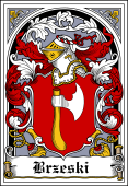 Polish Coat of Arms Bookplate for Brzeski