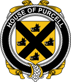 Irish Coat of Arms Badge for the PURCELL family
