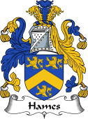 English Coat of Arms for Hammes or Hames
