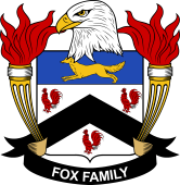 Coat of arms used by the Fox family in the United States of America