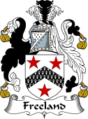 English Coat of Arms for the family Freeland