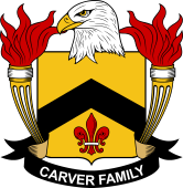Coat of arms used by the Carver family in the United States of America