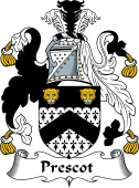 English Coat of Arms for the family Prescot