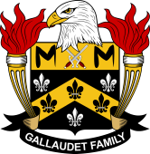 Coat of arms used by the Gallaudet family in the United States of America