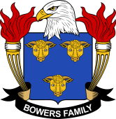 Coat of arms used by the Bowers family in the United States of America
