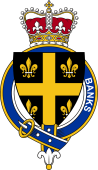 British Garter Coat of Arms for Banks (England)