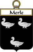 French Coat of Arms Badge for Merle