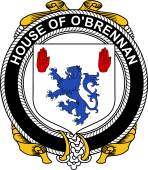 Irish Coat of Arms Badge for the O'BRENNAN (Connacht) family