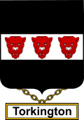 English Coat of Arms Shield Badge for Torkington