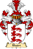 Welsh Family Coat of Arms (v.23) for Rhodri (MAWR AP MERFYN FRYCH)