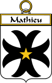 French Coat of Arms Badge for Mathieu