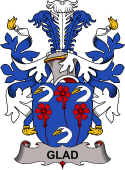 Coat of arms used by the Danish family Glad