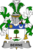 Irish Coat of Arms for Beirne or O'Beirne