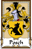 German Coat of Arms Wappen Bookplate  for Posch