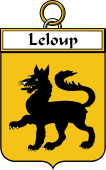 French Coat of Arms Badge for Leloup (Loup le)