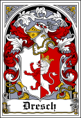 German Wappen Coat of Arms Bookplate for Dresch