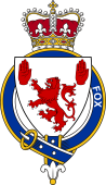 British Garter Coat of Arms for Fox (Ireland)