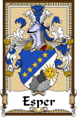 German Coat of Arms Wappen Bookplate  for Esper