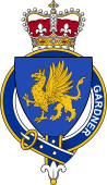 British Garter Coat of Arms for Gardner (England)