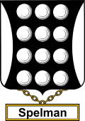 English Coat of Arms Shield Badge for Spelman
