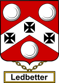 English Coat of Arms Shield Badge for Ledbetter or Leadbetter