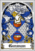 Spanish Coat of Arms Bookplate for Guzman