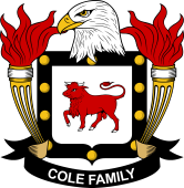 Coat of arms used by the Cole family in the United States of America