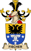 Republic of Austria Coat of Arms for Fischer (Von See)