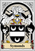 English Coat of Arms Bookplate for Symonds