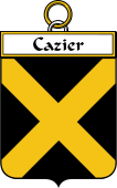 French Coat of Arms Badge for Cazier
