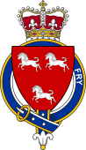 British Garter Coat of Arms for Fry (England)
