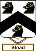 English Coat of Arms Shield Badge for Stead or Steede