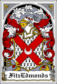 Irish Coat of Arms Bookplate for Fitz-Edmonds