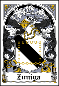 Spanish Coat of Arms Bookplate for Zuniga