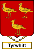 English Coat of Arms Shield Badge for Tyrwhitt