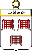 French Coat of Arms Badge for Leblond (blond le)