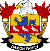 Coat of arms used by the Damon family in the United States of America
