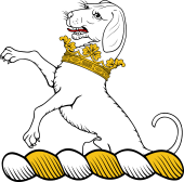 Family Crest from England for: Aber Crest - Demi Talbot Rampant Ducally Gorged