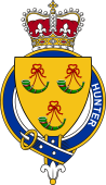 British Garter Coat of Arms for Hunter (Scotland)