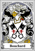 French Coat of Arms Bookplate for Bouchard