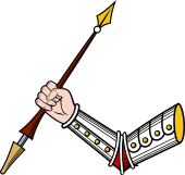 Arm in Armour Embowed holding Tilting Spear