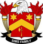 Coat of arms used by the Sims family in the United States of America