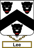 English Coat of Arms Shield Badge for Lee or Lea