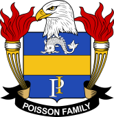 Coat of arms used by the Poisson family in the United States of America