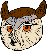 Birds of Prey Clipart image: Eagle Owl Head